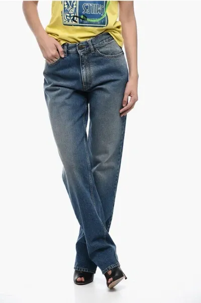 Maison Margiela Mm1 Straight-leg Baggy Pants In Blue