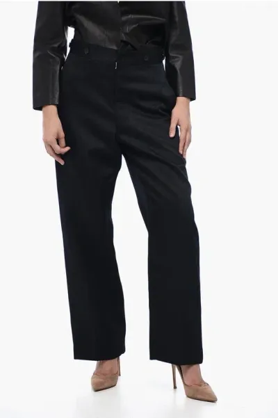 Maison Margiela Mm1 Straight-leg Pants With Half Belt In Black