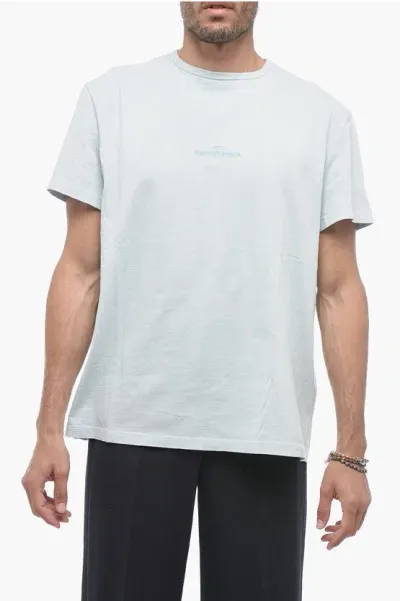 Maison Margiela Mm10 Cotton Reverse Maison T-shirt With Embroidery In Gray