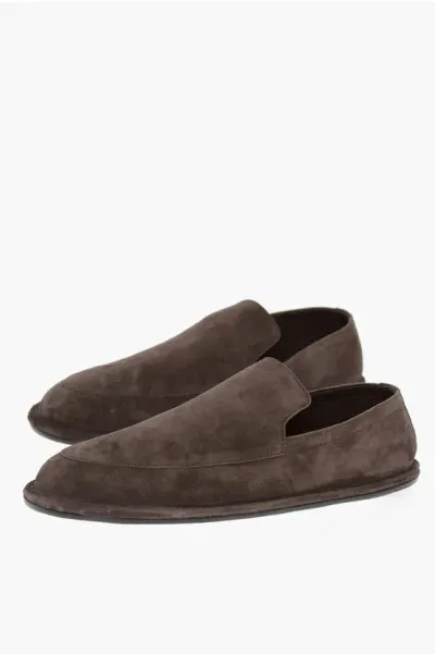 Maison Margiela Mm22 Cuir Sole Suede Loafers In Brown