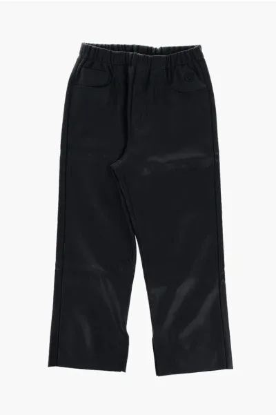 Maison Margiela Mm6 Vegan Leather Pants With Drawstring Waist In Black