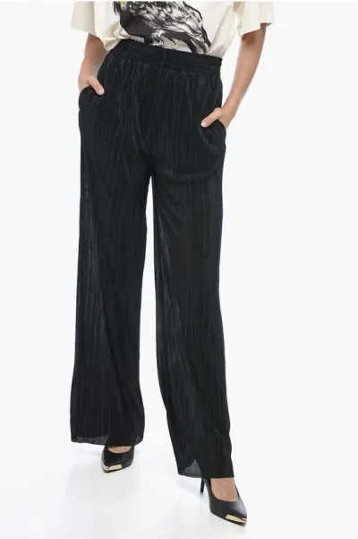 Maison Margiela Mm6 Wide-leg Pleated Pants In Black