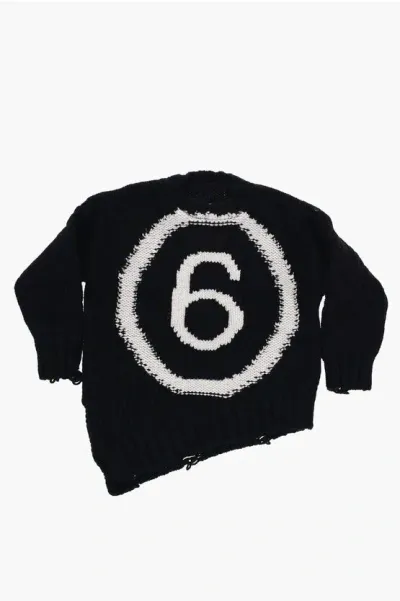 Maison Margiela Mm6 Wool And Nylon Crew-neck Sweater