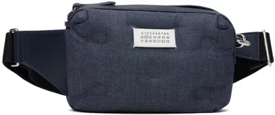 Maison Margiela Navy Glam Slam Sport On Body Pouch In Ha305 Blue/navy/blac