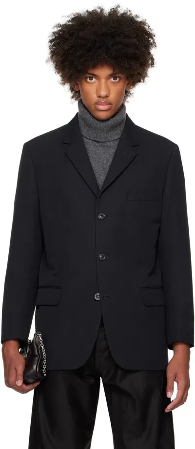 Maison Margiela Navy Mohair Suit Blazer In 510 Navy