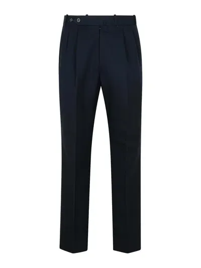 Maison Margiela Navy Virgin Wool Trousers In Azul Oscuro