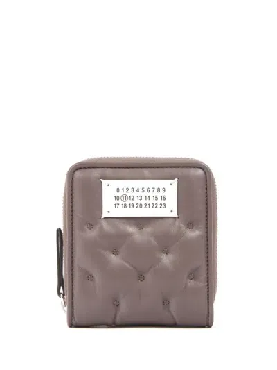 Maison Margiela Numbers-motif Leather Wallet In Grey