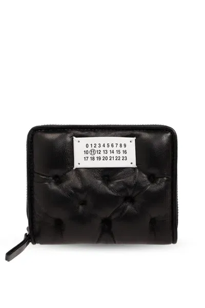 Maison Margiela Numbers-motif Zipped Padded Wallet In Black