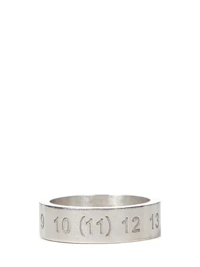 Maison Margiela Numeric Logo Ring In Silver