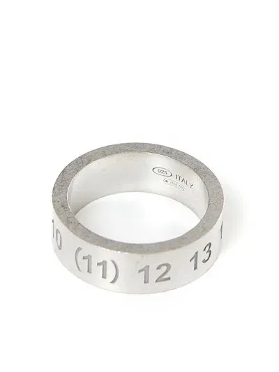 Maison Margiela Numeric Logo Ring In Silver