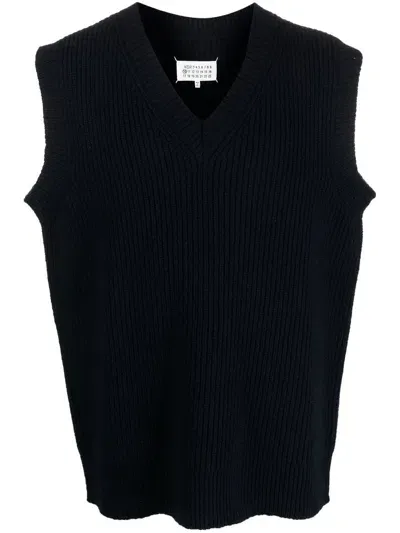 Maison Margiela Oversize Sleeveless Jumper In Blau