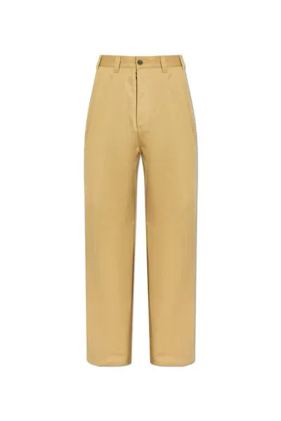 Maison Margiela Pleat Skater Chino Trousers In Beige