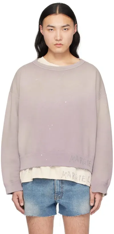 Maison Margiela Purple Handwritten Sweatshirt In 222 Lilac