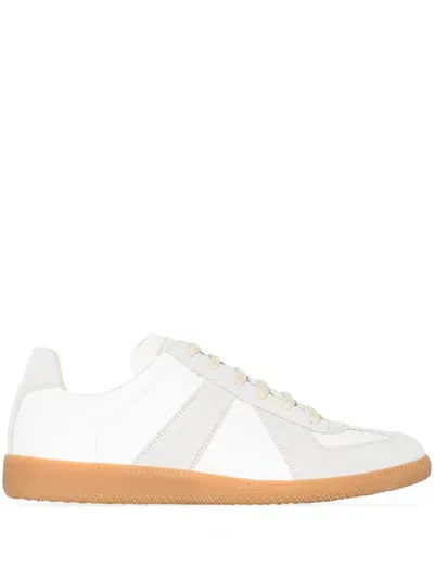 Maison Margiela Replica Leather Sneakers In White