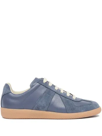 Maison Margiela Replica Low-top Leather Sneakers In Blue