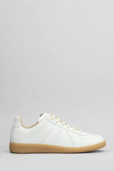 Maison Margiela Replica Leather Sneakers In 白色