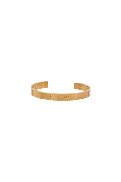 Maison Margiela Rigid Bracelet With Logo In Gold