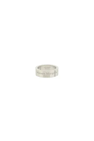 Maison Margiela Ring With Logo Design In Silver