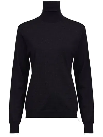 Maison Margiela Roll Neck Merino-wool Jumper In Black