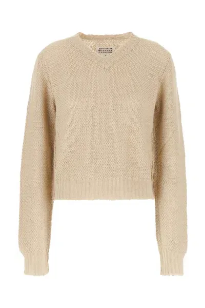 Maison Margiela Woman Sweater Beige Size S Hemp