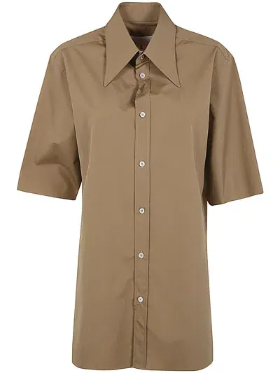 Maison Margiela Short Sleeves Shirt Clothing In Brown