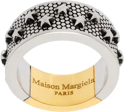 Maison Margiela Silver & Gold Star Ring In 965 Yellow Gold Plat