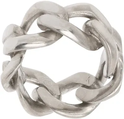 Maison Margiela Silver Chain Ring In 951 Silver