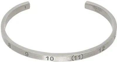 Maison Margiela Silver Numerical Cuff Bracelet In 951 Silver