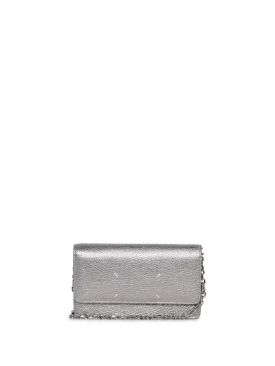 Maison Margiela Silver Wallet On Chain Bag In Metallic