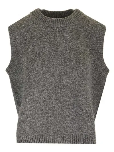 Maison Margiela Sleeveless Sweater In Gray