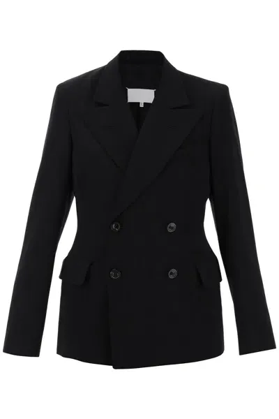 Maison Margiela Slim-fit Wool Jacket With A Fitted Waist In Black