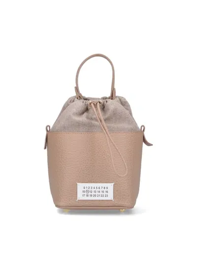 Maison Margiela Small Bucket Bag "5ac" In Taupe