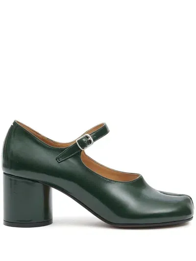 Maison Margiela Tabi 70mm Block-heel Pumps In Green