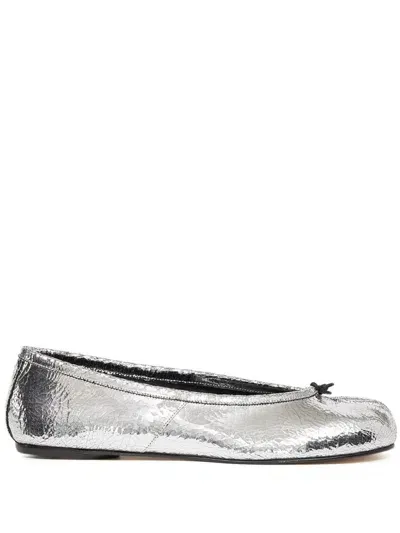 Maison Margiela Tabi Ballerina Shoes In Silver