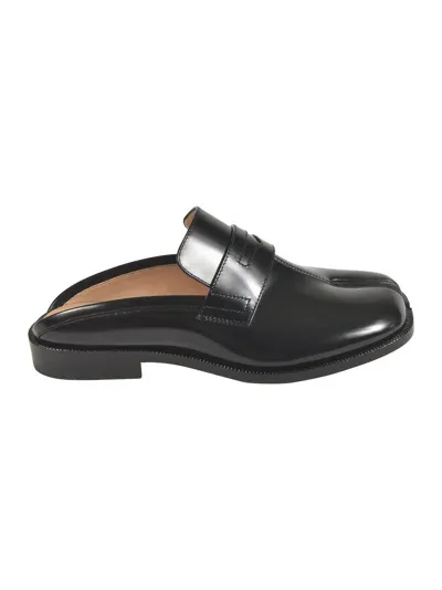 Maison Margiela Tabi City Leather Mules In Black