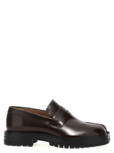 Maison Margiela Tabi Loafers In Dark Brown