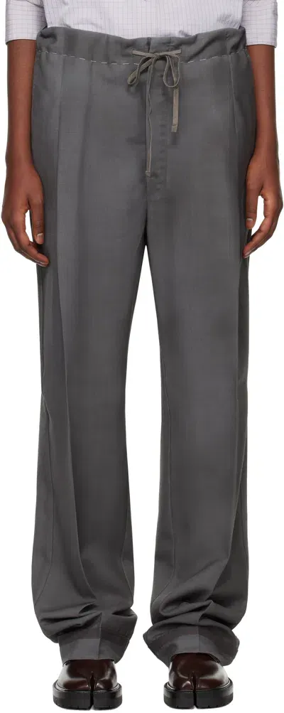 Maison Margiela Taupe Wool Mohair Trousers In 853 Dark Taupe