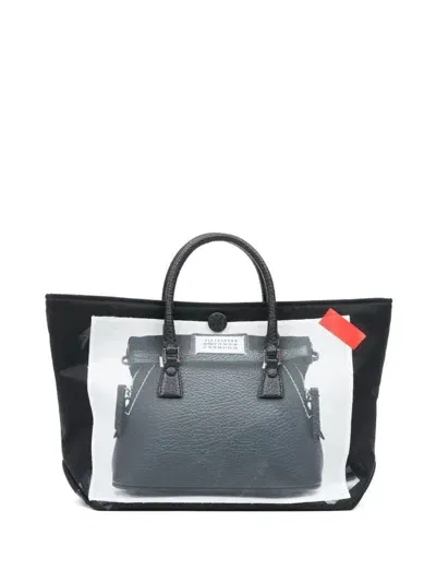 Maison Margiela Trompe L`oeil 5ac Micro Tote Bag In Black