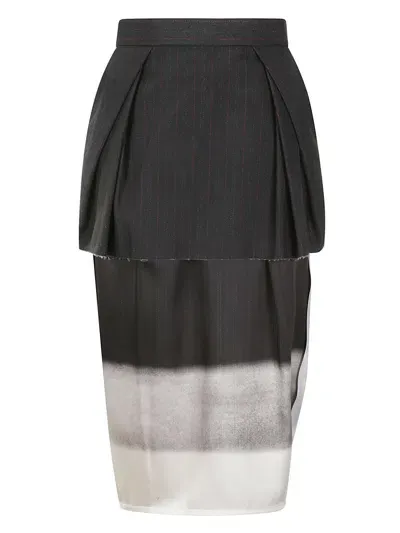 Maison Margiela Midi Skirt In Black