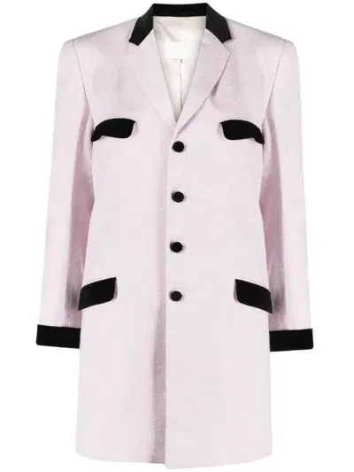 Maison Margiela Single-breasted Long Blazer In Pink