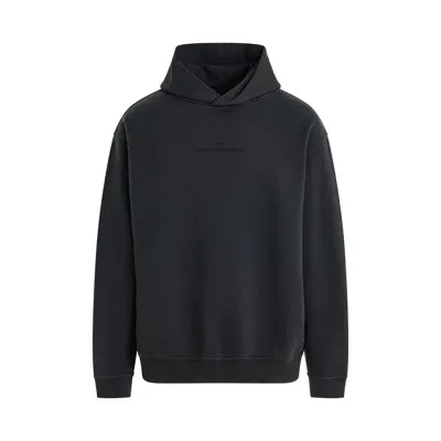 Maison Margiela Logo Cotton Jersey Hoodie In Washed Black