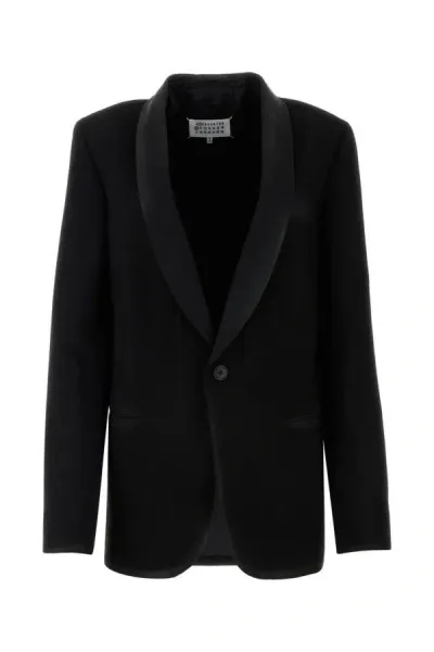 Maison Margiela Jacket Wool Stripes In Black