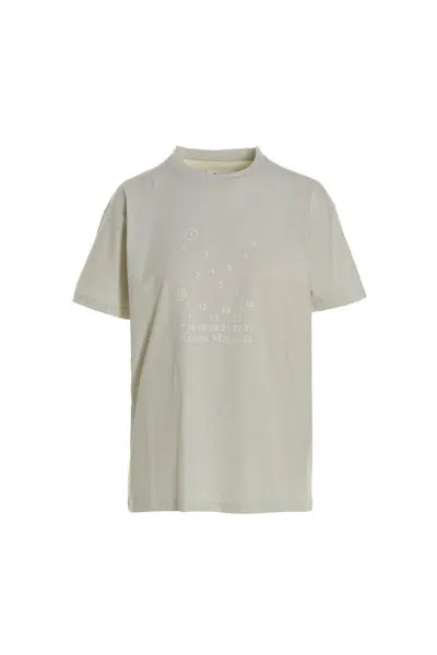 Maison Margiela Logo Print T-shirt In Gray