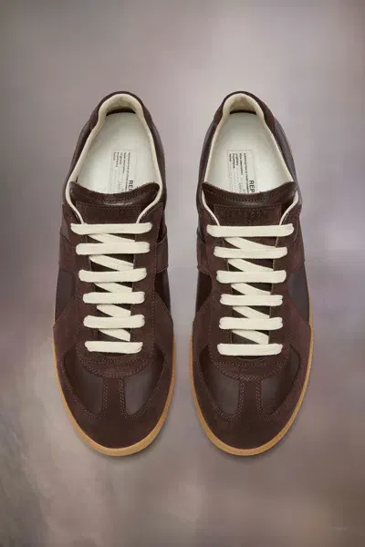 Maison Margiela Replica Suede & Leather Sneakers In T2264 Brown