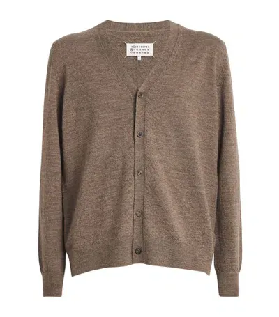 Maison Margiela Wool Cardigan In Beige