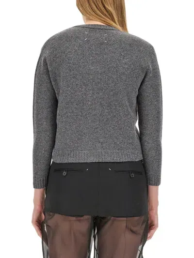 Maison Margiela Wool Cardigan In Grey