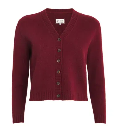 Maison Margiela Wool Cardigan In Red