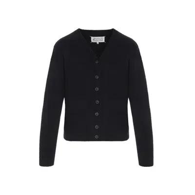 Maison Margiela Wool Cardigan Sweater In Blue