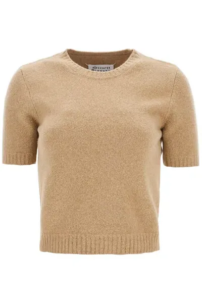 Maison Margiela Wool Crewneck Sweater In Brown