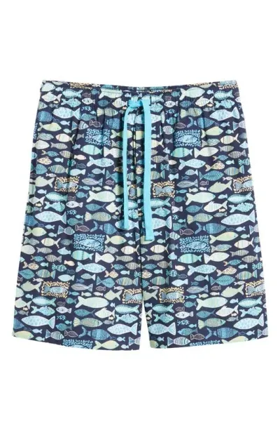 Majestic Cotton Lounge Shorts In Blue Lake